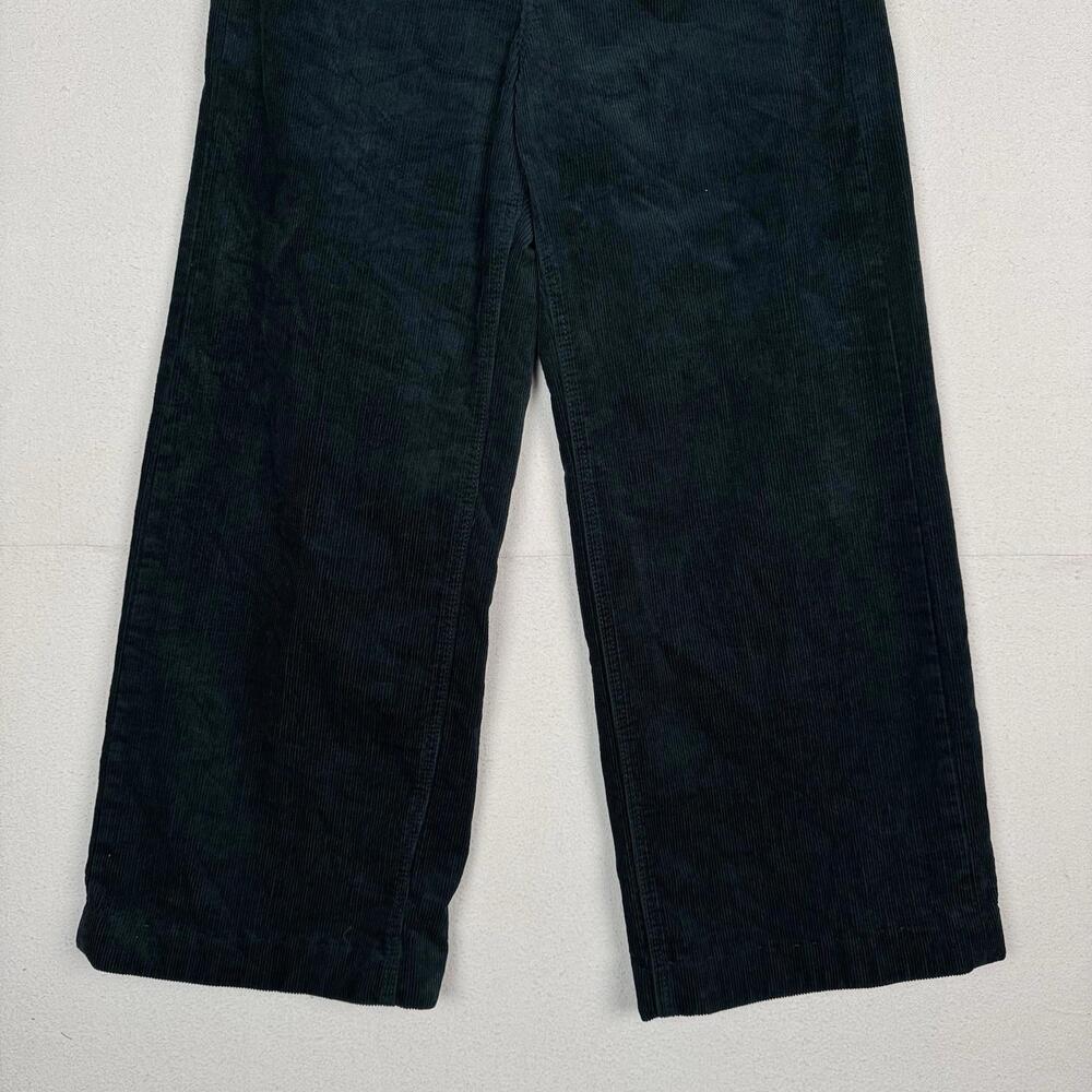 Gap Corduroy Pants Women’s 10/30 Green High Rise Stride Wide Leg Zip 11” Leg - Picture 3 of 9
